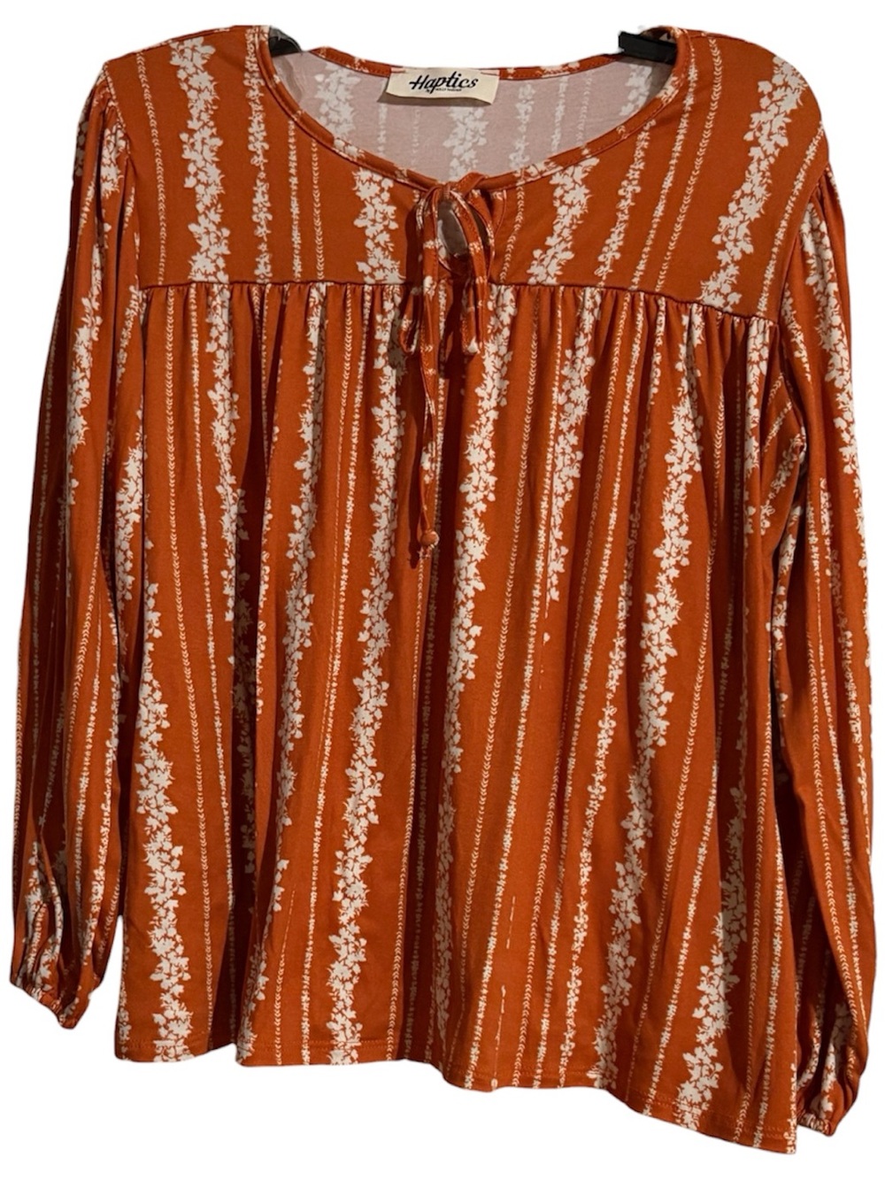 Rust Orange Floral Long-Sleeve